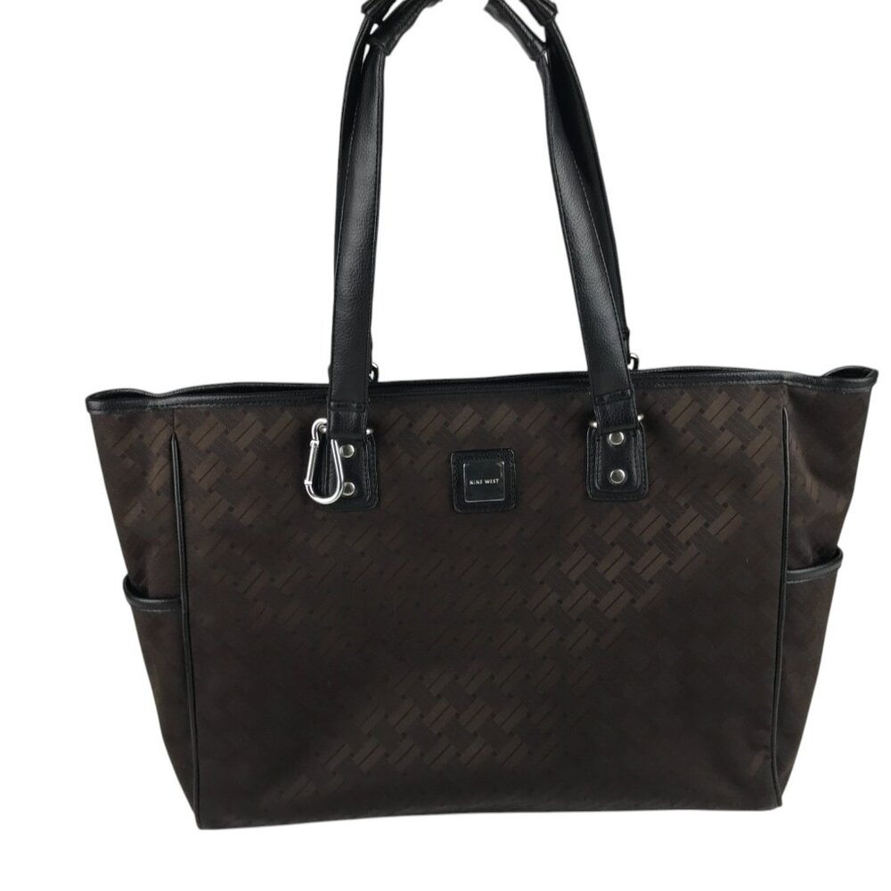 Nine West Tote Travel Computer Shoulder‎ Bag Designer Case Womens Brown/Black